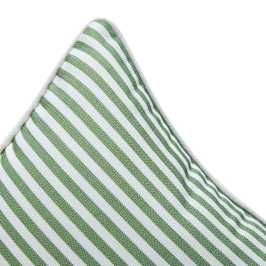 Portico Green Stripe Indoor Outdoor Square Cushion - daals