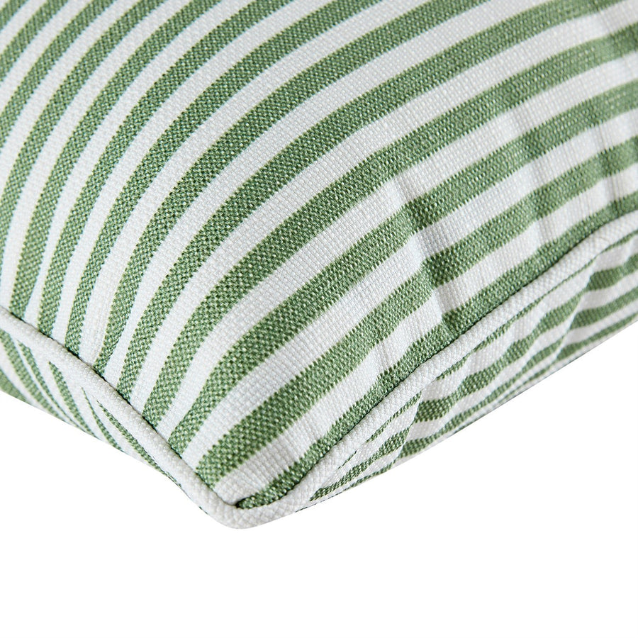 Portico Green Stripe Indoor Outdoor Square Cushion - daals