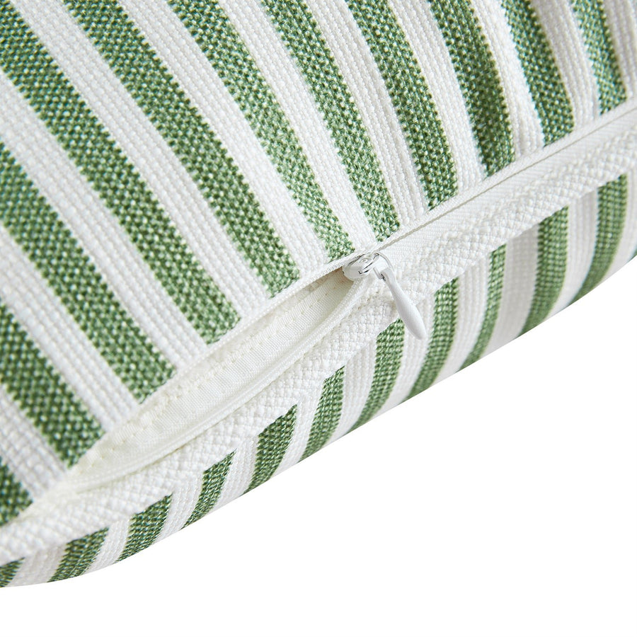 Portico Green Stripe Indoor Outdoor Square Cushion - daals