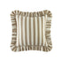 Eliza Taupe Striped Ruffle Linen Blend Cushion - daals