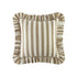 Eliza Taupe Striped Ruffle Linen Blend Cushion
