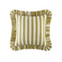 Eliza Dark Mustard Striped Ruffle Linen Blend Cushion - daals