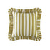 Eliza Dark Mustard Striped Ruffle Linen Blend Cushion
