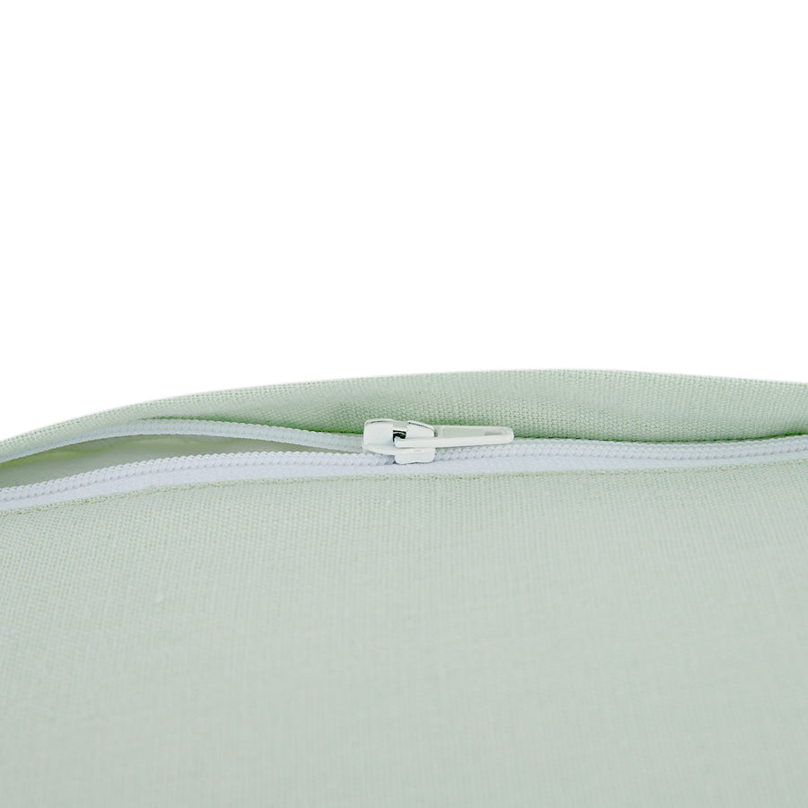 Meadow Seafoam Green Sprig Embroidered Linen Blend Cushion