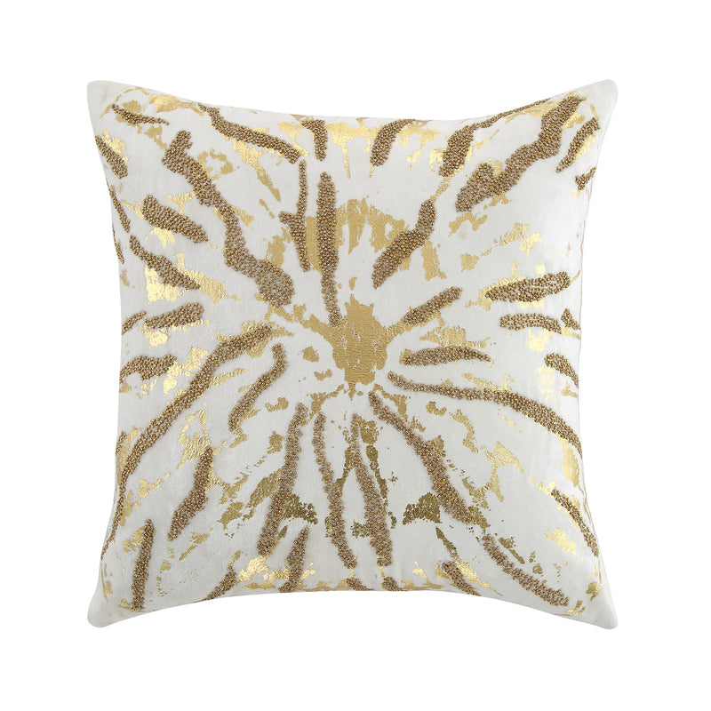 Luxe Collection Starburst Gold Foil Hand Beaded Velvet Cushion - daals