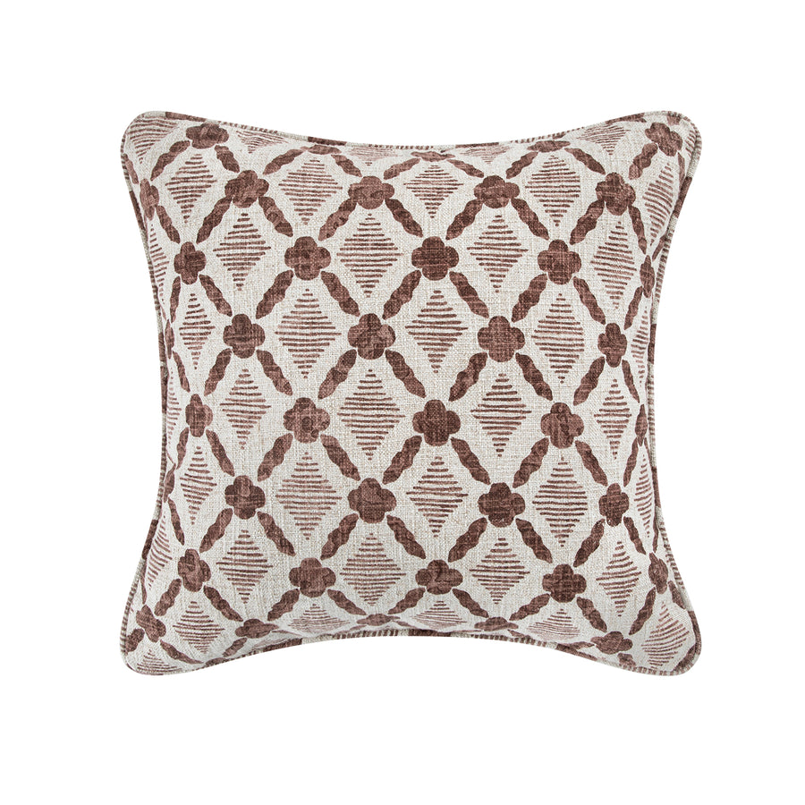 Tessera Cinnabar Red Luxury Linen Cushion