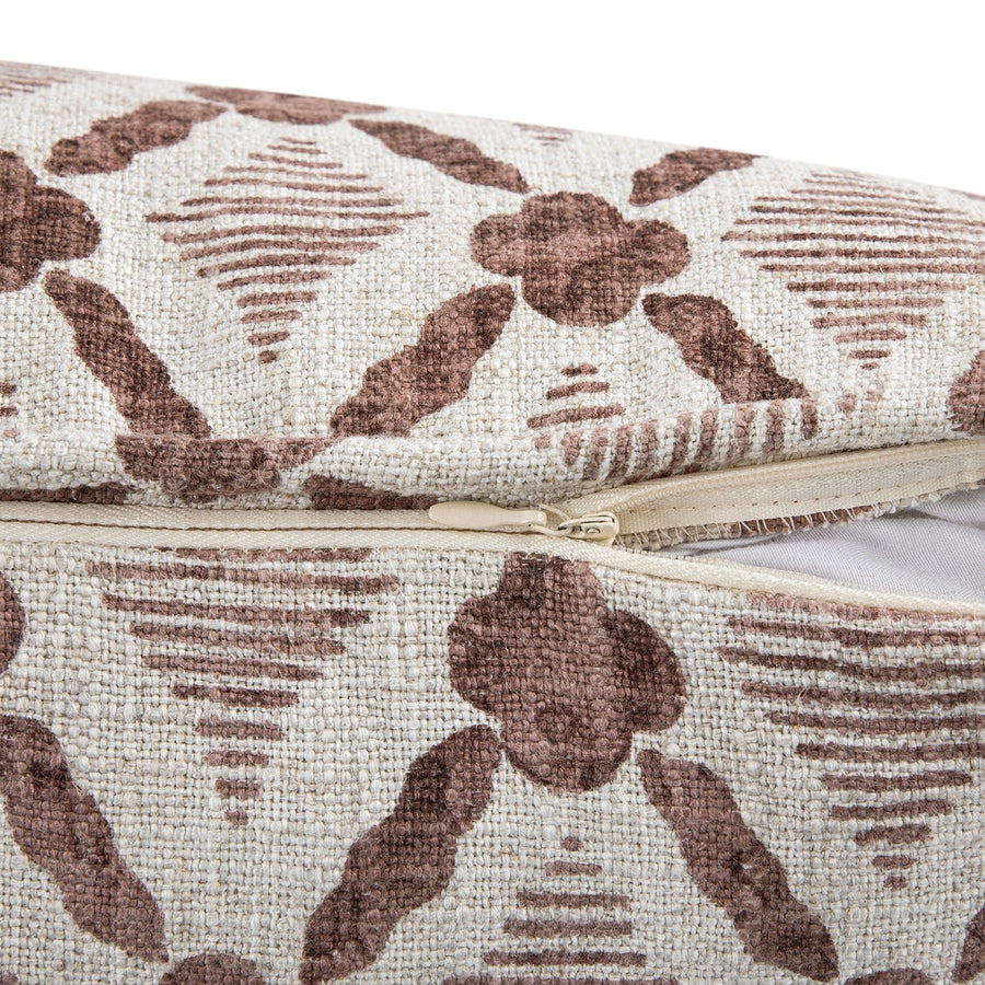 Tessera Cinnabar Red Luxury Linen Cushion