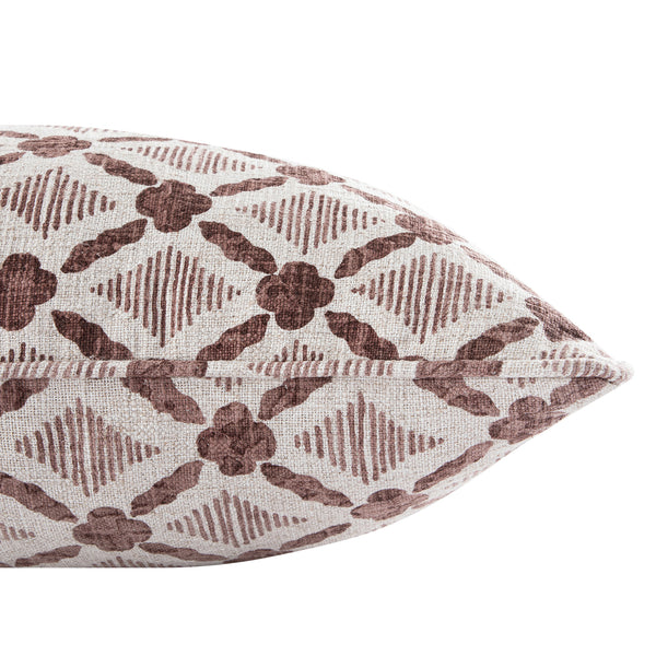 Tessera Cinnabar Red Luxury Linen Cushion - daals