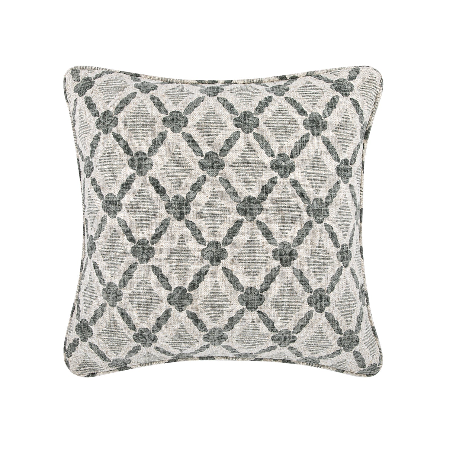 Tessera Glacier Grey Luxury Linen Cushion