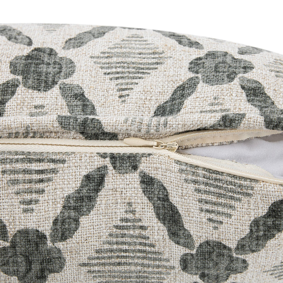 Tessera Glacier Grey Luxury Linen Cushion