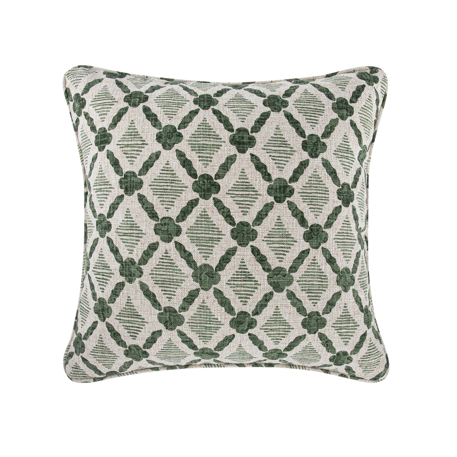 Tessera Spruce Green Luxury Linen Cushion