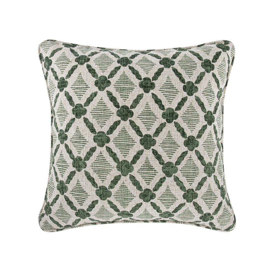 Tessera Spruce Green Luxury Linen Cushion