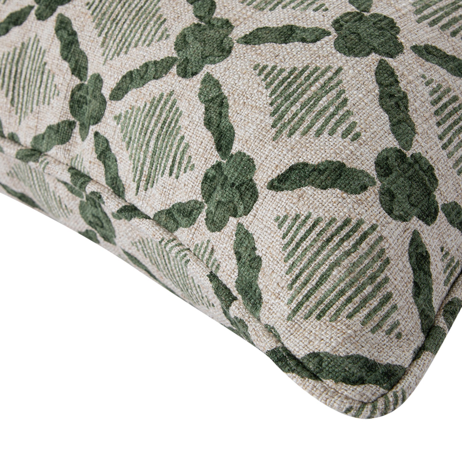 Tessera Spruce Green Luxury Linen Cushion