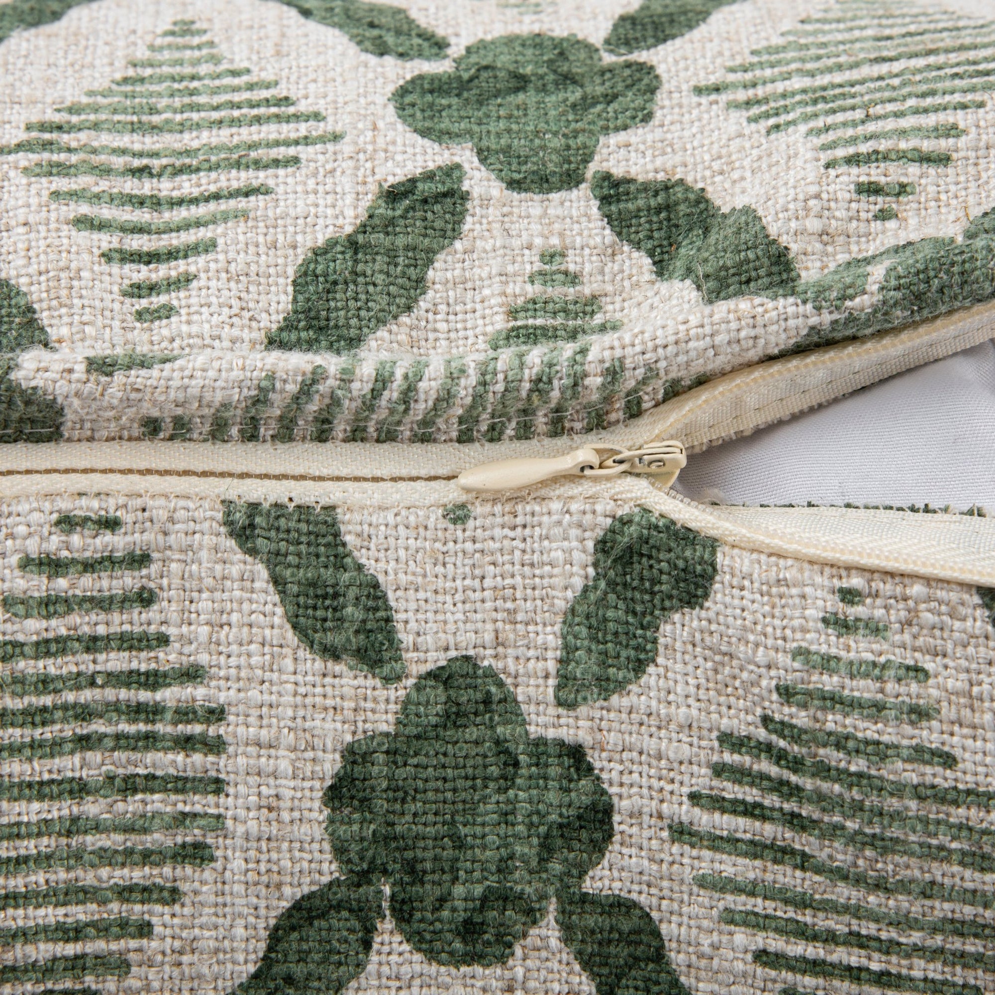 Tessera Spruce Green Luxury Linen Cushion