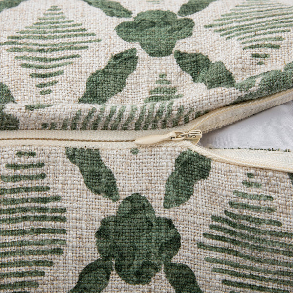 Tessera Spruce Green Luxury Linen Cushion - daals