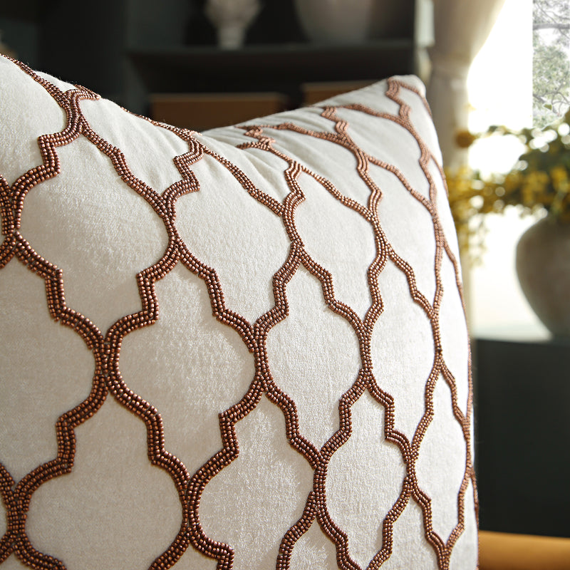 Luxe Collection Trellis Hand Beaded Cushion