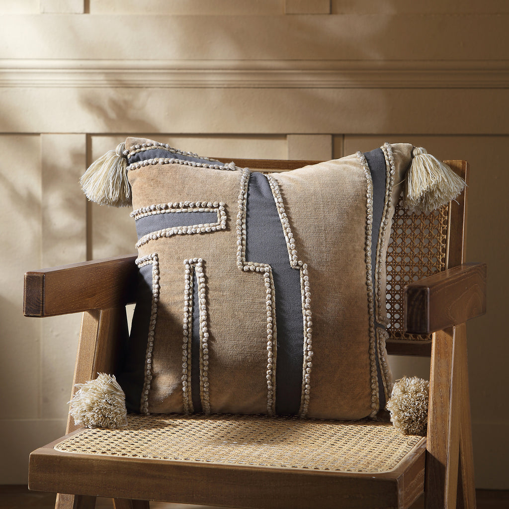 Wylder Collection Enzyme Washed Patchwork Cushion | daals
