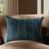 Luxe Collection Zita Beaded Teal Cotton Velvet Cushion - daals