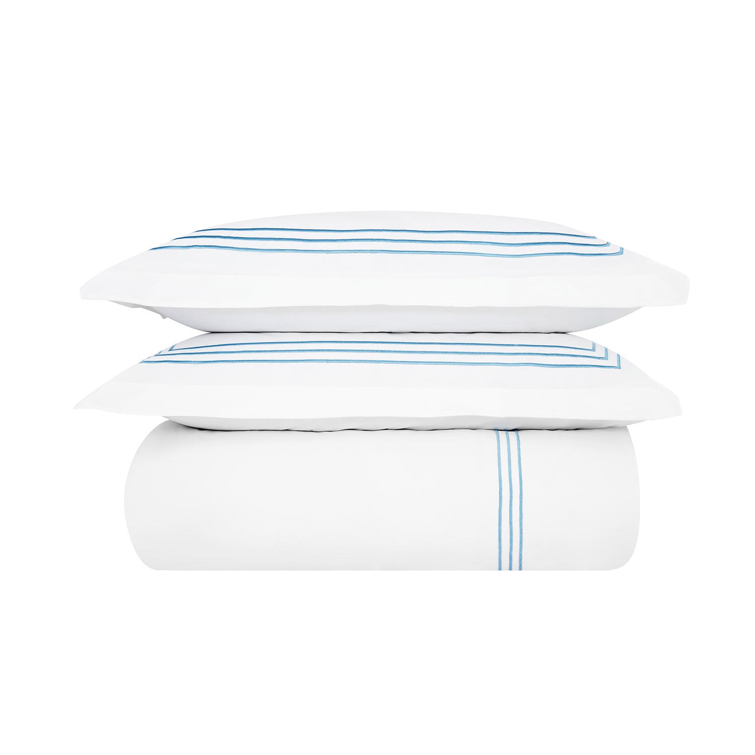 Belvedere Royal Blue Cord Embroidered 300 Thread Count Cotton Percale Duvet Set