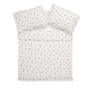 Darcy Rose Ivory White Ruffle Linen Blend Duvet Set