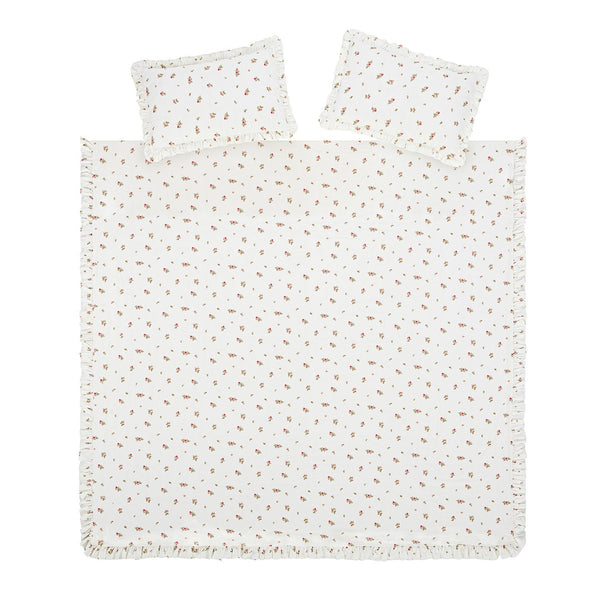 Darcy Rose Ivory White Ruffle Linen Blend Duvet Set