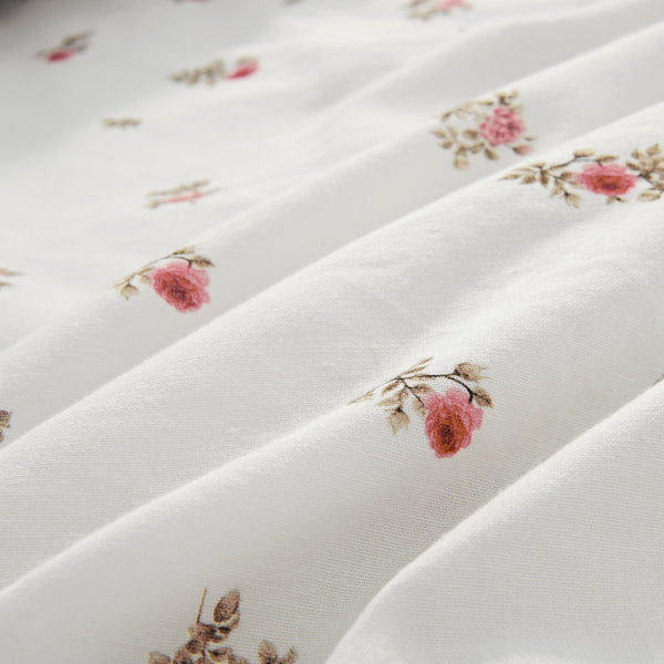 Darcy Rose Ivory White Ruffle Linen Blend Duvet Set