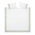 Elodie White & Seafoam Green Floral Embroidered 300 Thread Count Cotton Percale Duvet Set