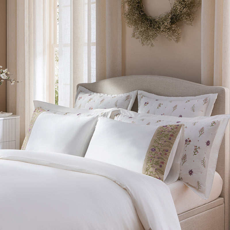 Evelyn Wildflower Embroidered 300 Thread Count Cotton Percale Duvet Set - daals