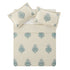 Isadora Teal Damask Embroidered Linen Blend Duvet Set