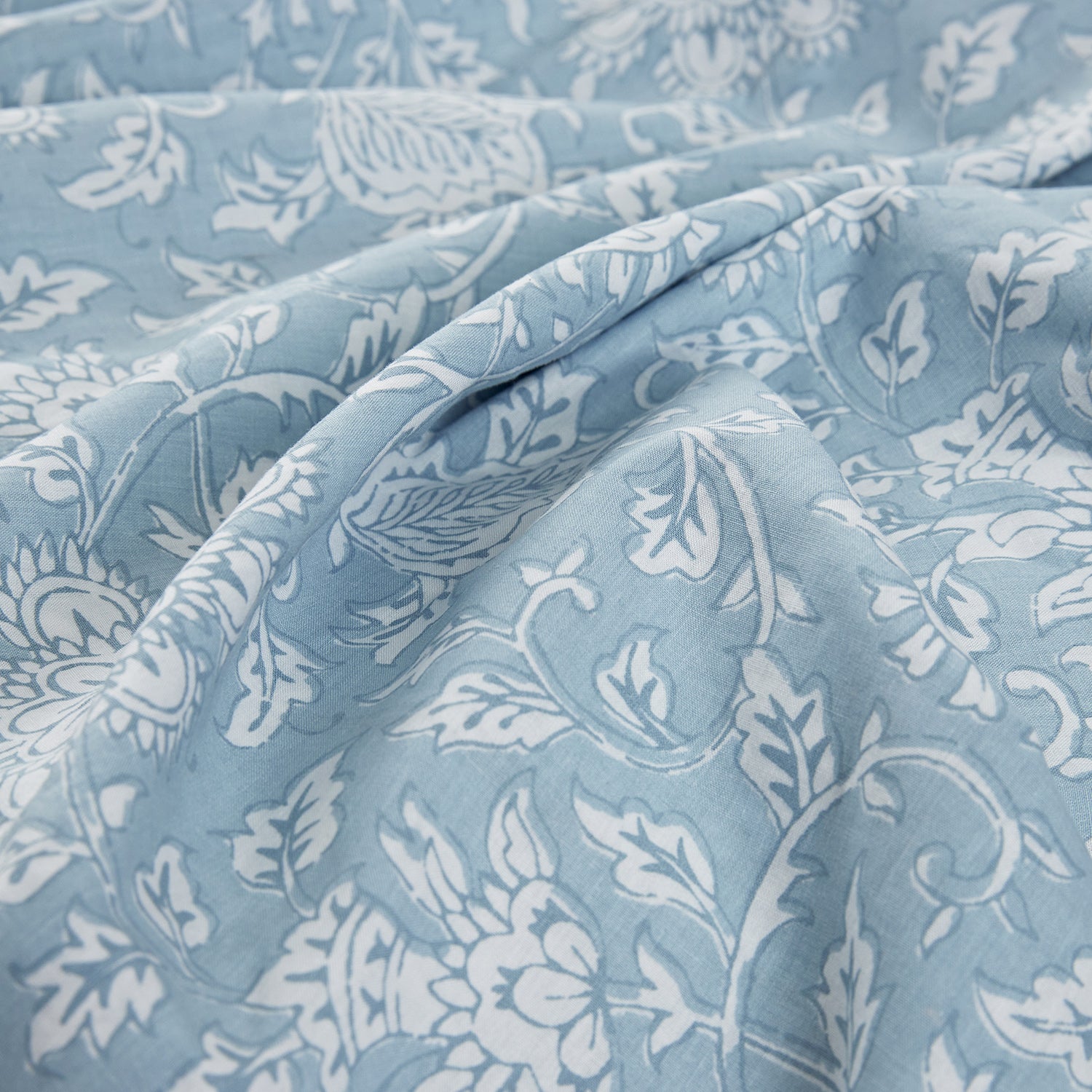 Jaipur Serenity Sky Blue Ruffle 210 Thread Count Cotton Percale Duvet Set