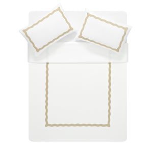 Lucinda Natural Wave 300 Thread Count Cotton Percale Duvet Set