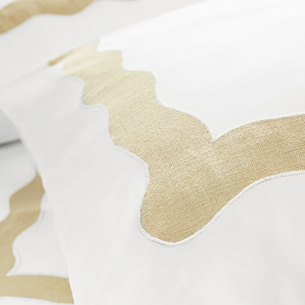 Lucinda Natural Wave 300 Thread Count Cotton Percale Duvet Set