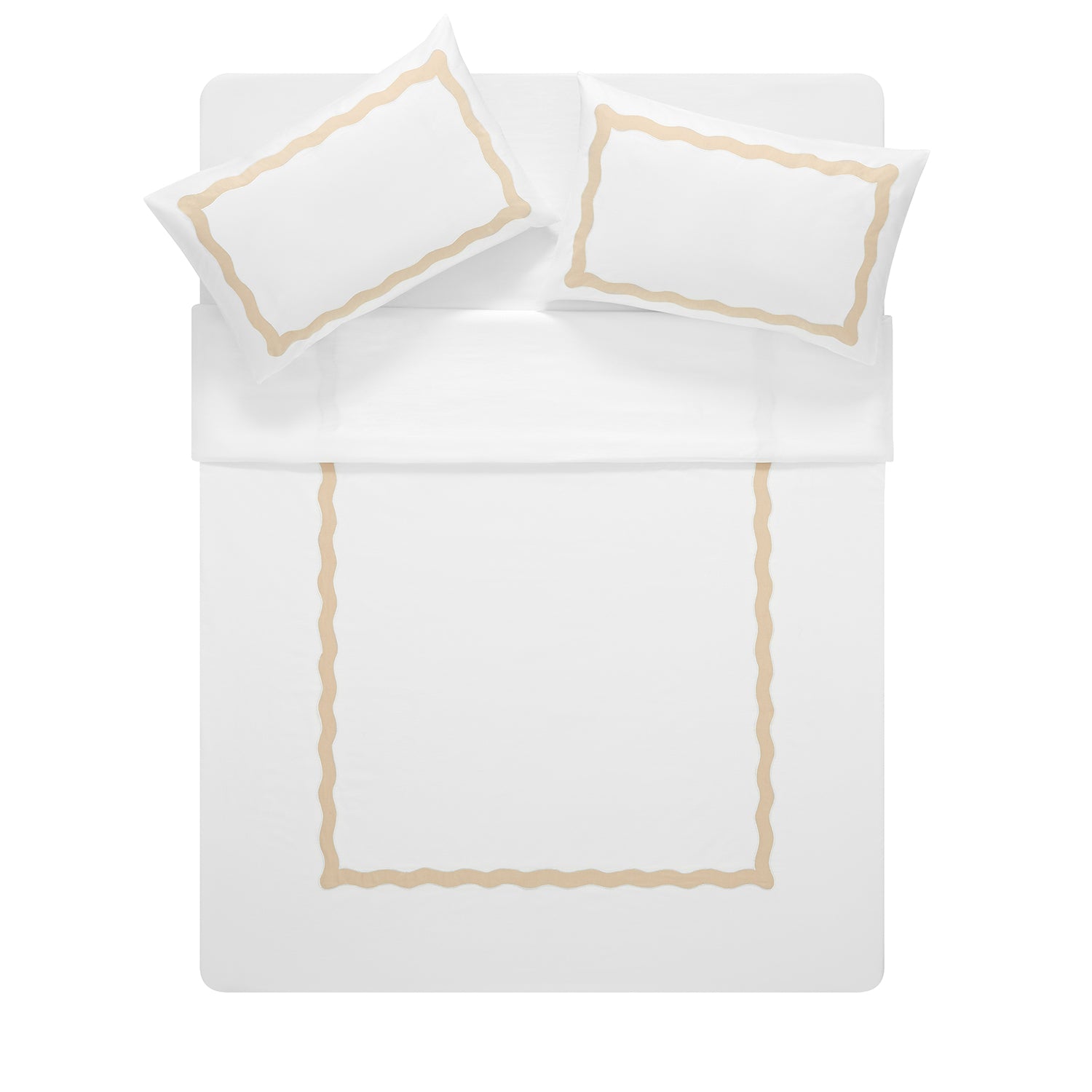 Lucinda Peach Melba Wave 300 Thread Count Cotton Percale Duvet Set