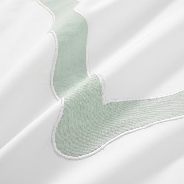 Lucinda Seafoam Green Wave 300 Thread Count Cotton Percale Duvet Set