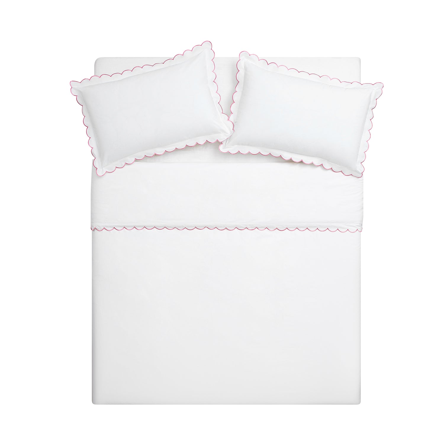 Thread Count Rose Pn Margot Rose Pink Embroidered Scallop 300 Thread Count Cotton Percale D ...
