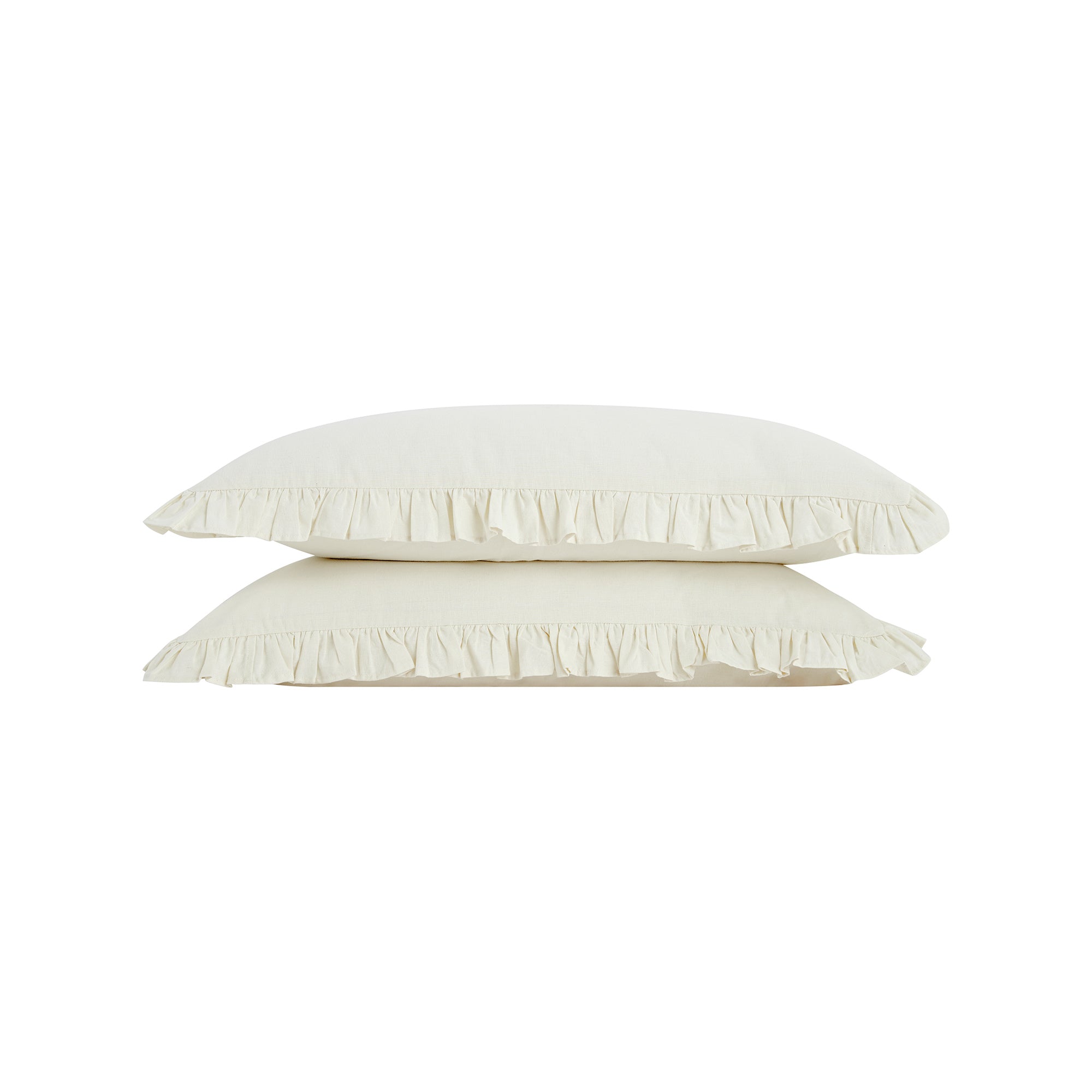 Matilda Cream Ruffle Linen Blend Duvet Set