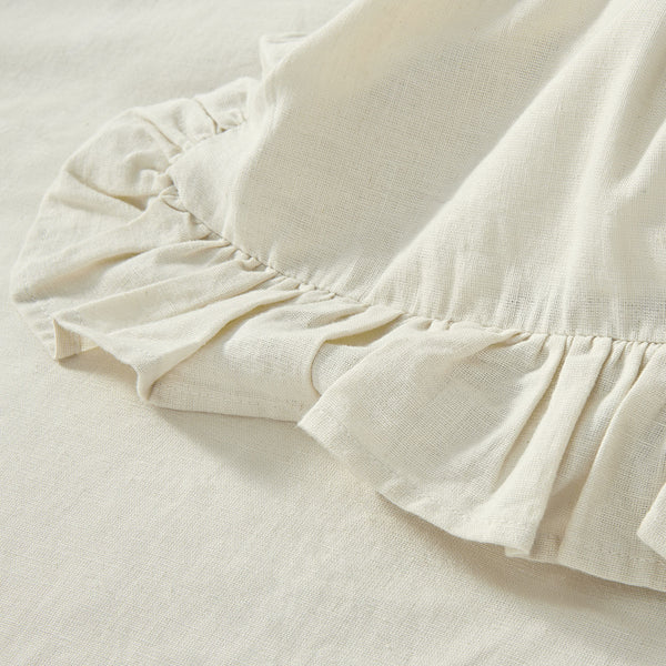Matilda Cream Ruffle Linen Blend Duvet Set - daals