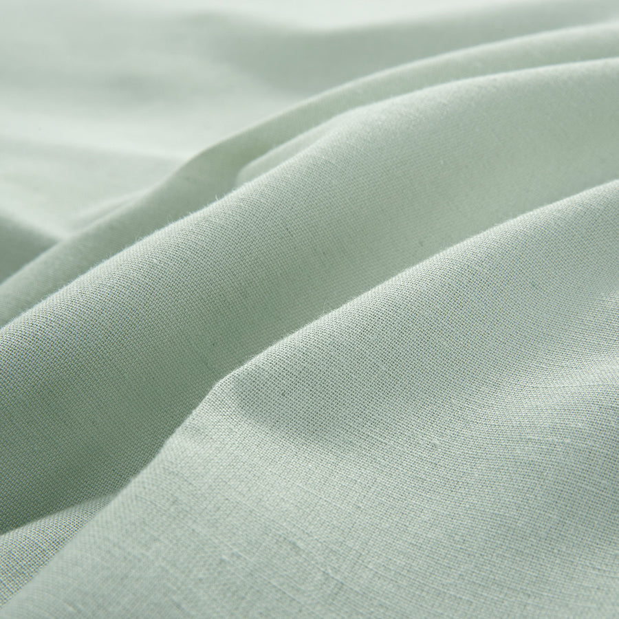 Matilda Seafoam Green Ruffle Linen Blend Duvet Set