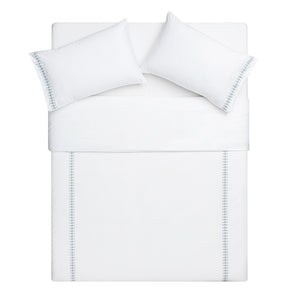Milano Air Force Blue Knot Embroidered 600 Thread Count Cotton Sateen Duvet Set
