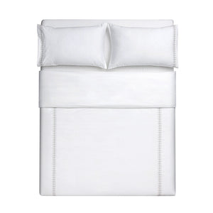 Milano Glacier Grey Knot Embroidered 600 Thread Count Cotton Sateen Duvet Set