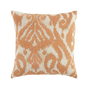 Ikat Collection Papaya Orange Hand Embroidered Cushion