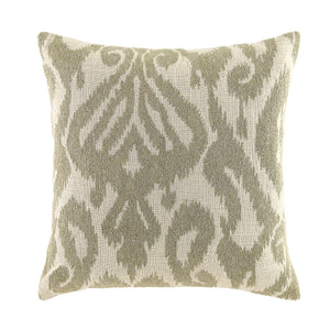 Ikat Collection Sage Green Hand Embroidered Cushion