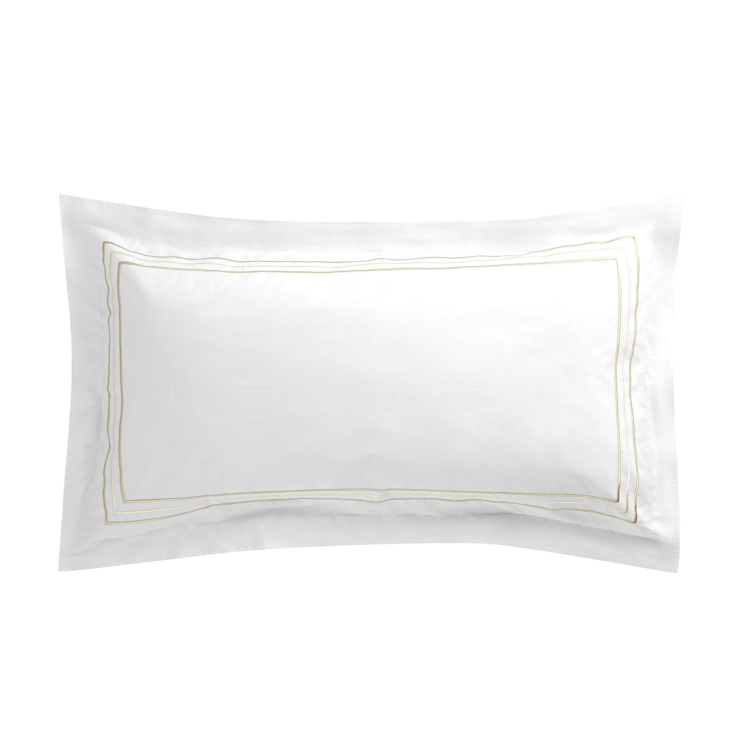 Belvedere Champagne Gold Cord Embroidered 300 Thread Count Cotton Percale Oxford Pillowcases - Pair