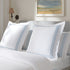 Belvedere Royal Blue Cord Embroidered 300 Thread Count Cotton Percale Continental Square Pillowcases - Pair
