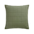 Darcy Floral Olive Green Quilted Reversible Linen Blend Continental Square Pillowcases - Pair - daals