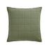Darcy Floral Olive Green Quilted Reversible Linen Blend Continental Square Pillowcases - Pair