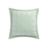 Elodie Seafoam Green Floral Embroidered Quilted Linen Blend Continental Square Pillowcases - Pair