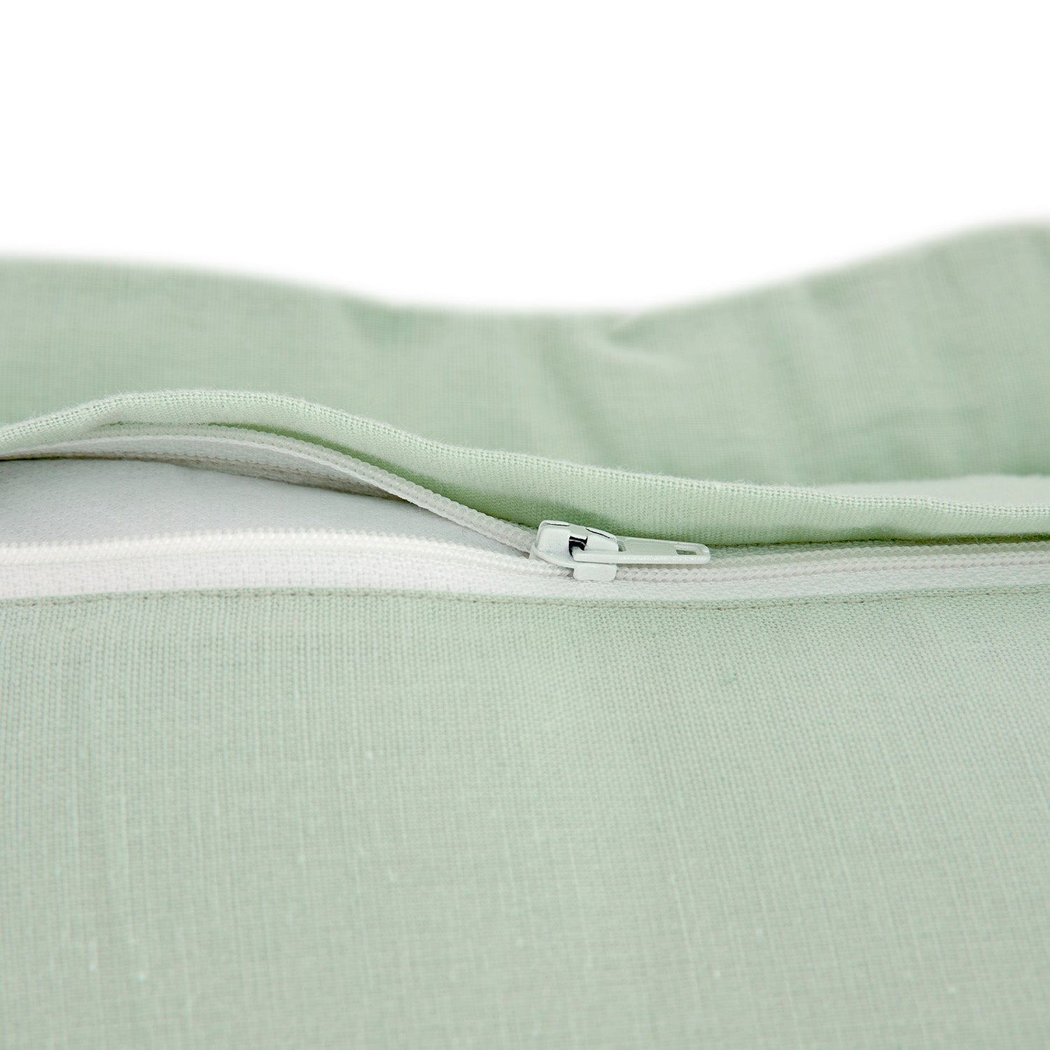 Elodie Seafoam Green Floral Embroidered Quilted Linen Blend Continental Square Pillowcases - Pair