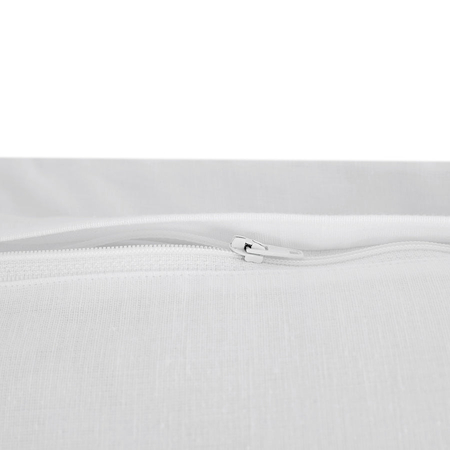 Esmeralda White Floral Embroidered Quilted Linen Blend Continental Square Pillowcases - Pair