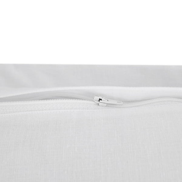 Esmeralda White Floral Embroidered Quilted Linen Blend Continental Square Pillowcases - Pair